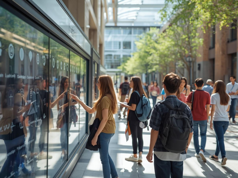 HE campaign landing page image Digital signage and wayfinding for HE